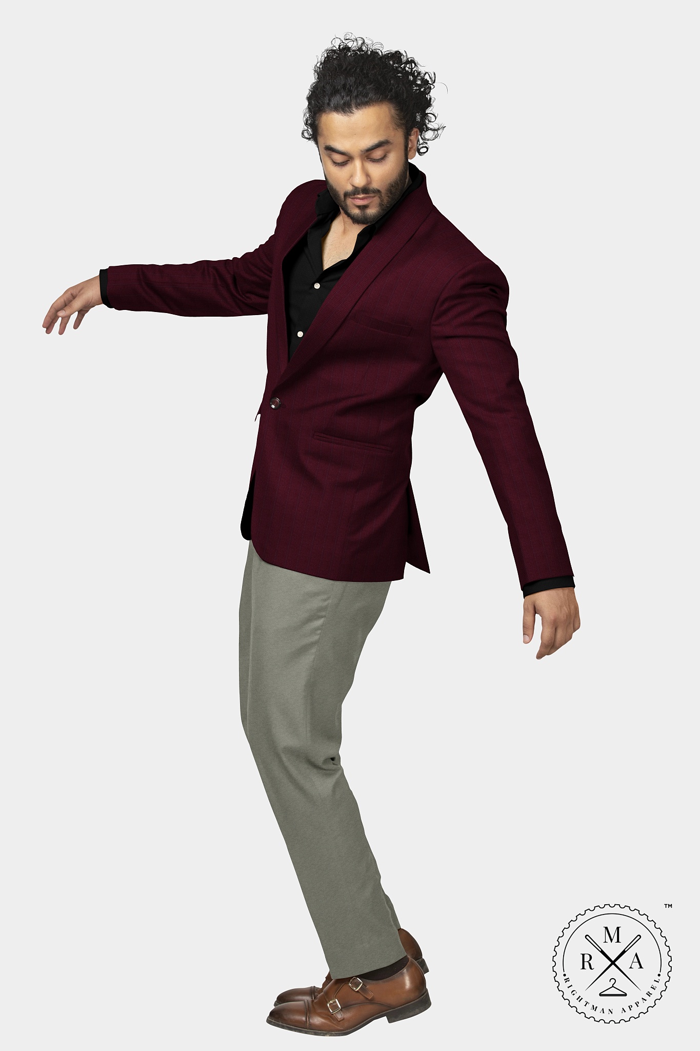 Maroon Lining Blazer SU308